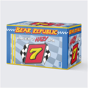 Bear Republic Racer 7 Hazy IPA 6-Pack on a light gray background